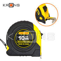 Рулетка вимірювальна будівельна 10м x 21мм, стопор