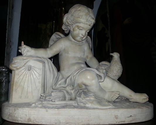 Скульптура Янголятко 19 століття підпис автора, Теракота, фото 1