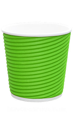 Стакан гофрований RIPPLE GREEN 110 мл. 25 шт.