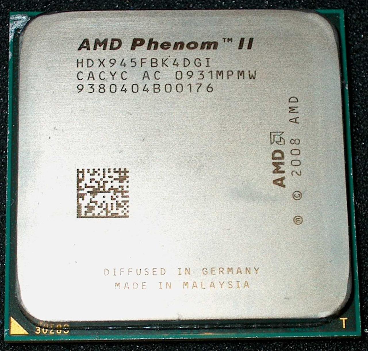 Процессор AMD Phenom II X4 945 3.00GHz/6M/4GT/s (HDX945FBK4DGI) sAM3, tray - фото 2 - id-p857122119
