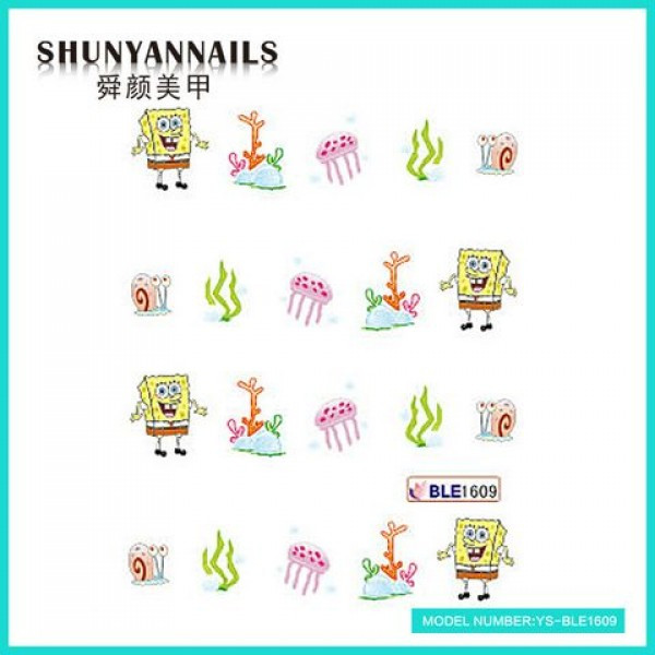 Слайдер дизайн для нігтів Губка Боб, Sponge Bob, мультяшки