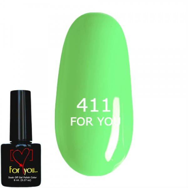 Гель-лак Зелений М'ятний FOR YOU No 411 8 мл 8 мл