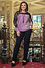 Ошатний брючний костюм із кофточкою люрекс Батал до 58 р 17459, фото 2