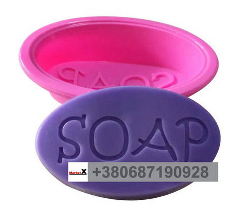 Харчова силіконова форма овальна з текстом SOAP, фото 2
