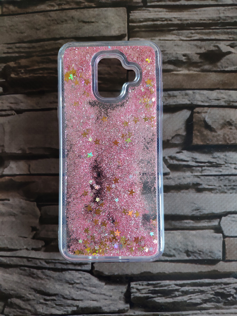 Чохол на samsung A6 2018 перетікає рожевий зірки