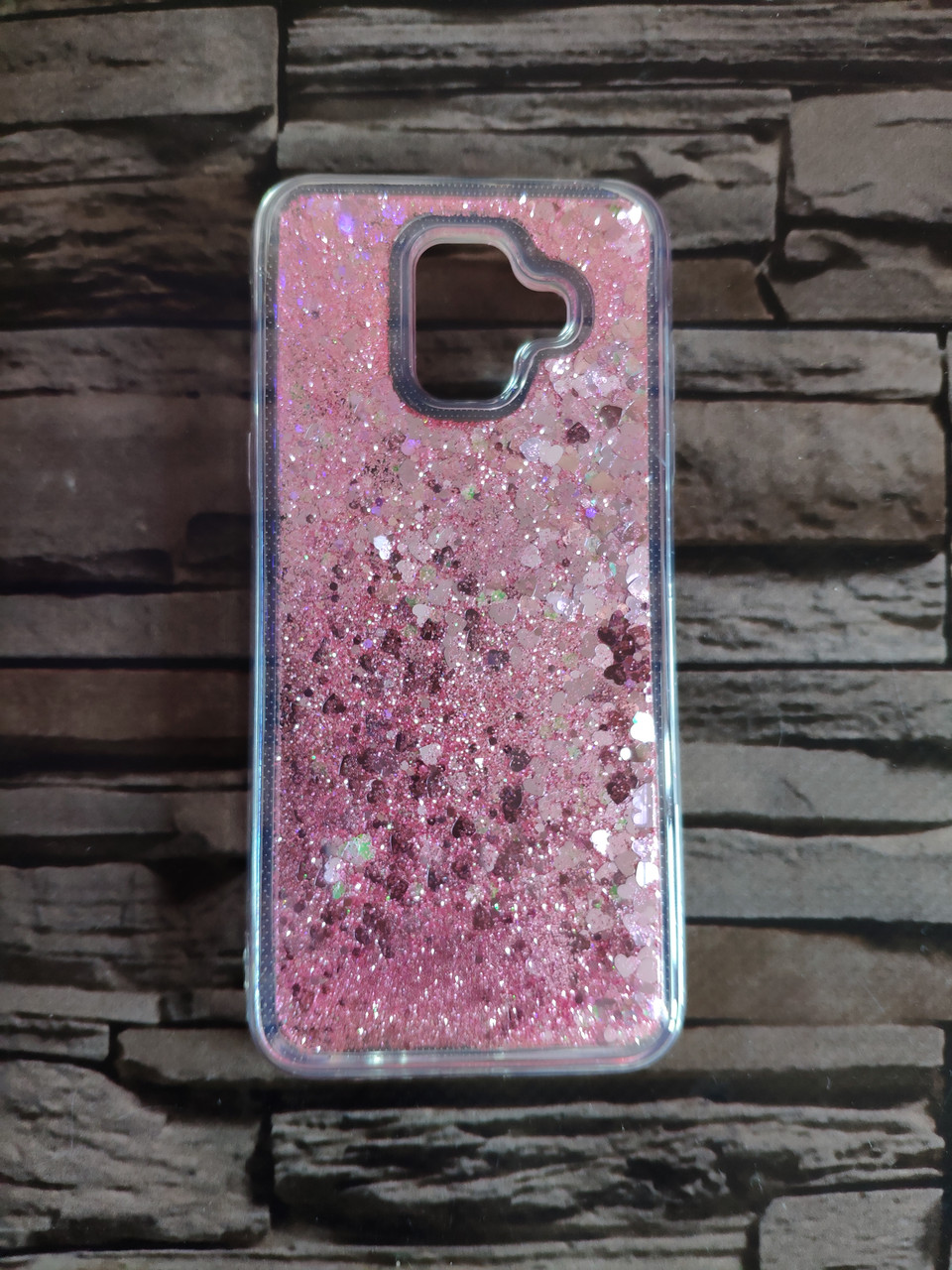 Чохол Glister для Samsung A8 2018 перетікає рожеве серце