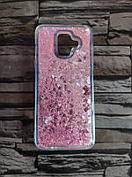 Чохол на samsung A6 2018 перетікає рожеве серце