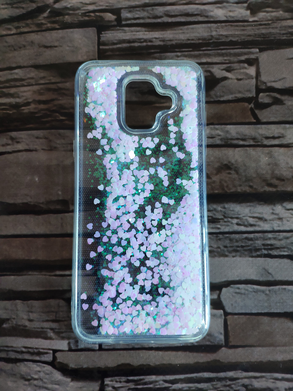 Чохол на samsung A8 plus 2018 перетікає рожеве серце