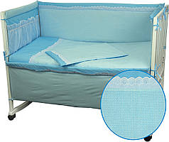 Дитячий постільний набір у ліжечко 120х60 см 4 предмети блакитний Карапузик ТМ "Руно"