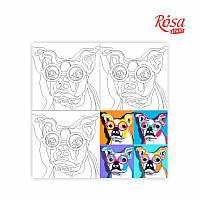 Холст на картоне с контуром Pop Art Dog