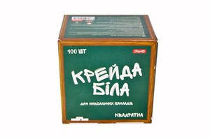 Крейда біла шкільна 1 Вересня квадратна 100 шт 12*12 мм