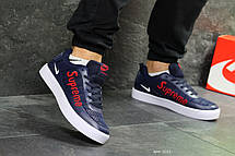 Чоловічі кросівки Supreme,сині з червоним, фото 2