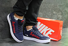 Чоловічі кросівки Supreme,сині з червоним, фото 2