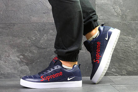 Чоловічі кросівки Supreme,сині з червоним, фото 2