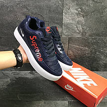 Чоловічі кросівки Supreme,сині з червоним, фото 3
