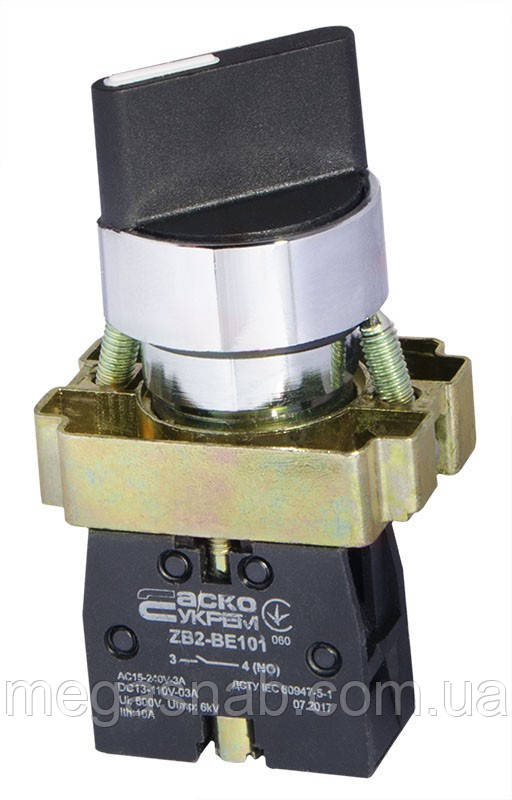 Поворотна Кнопка 2-х позиційна стандартна ручка XB2-BD21, фото 1