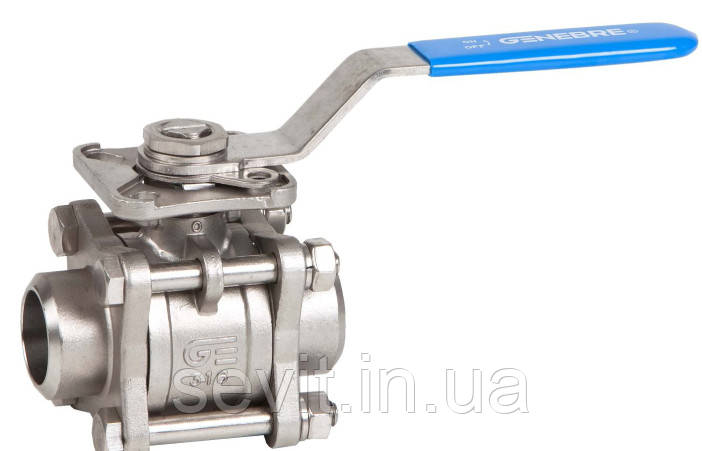 КИШЕВИЙ ПРИВАРНИЙ ПОЛОПРОХТОВИЙ ТРЕХСУСУВНИЙ З НЕРЖУВАЛЬНИЙ СТАЛІ АІSI 316 GENEBRE 2026 02 ДУ08 РУ63 , фото 1