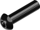 Гвинт з напівкруглою головкою і внутрішнім шестигранником ISO 7380 без покриття М6×25 кл. пр. 10.9 (500 шт/уп)