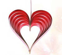 Сердце 3 D 15 см., красное декор ко Дню Св. Валентина