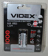 Аккумулятор Videx НR-03 (ААА) 1000mAh Ni-MH блистер 1х2шт /2/20шт.