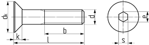 Гвинт з потайною головкою з внутрішнім шестигранником DIN 7991 М4×8 кл. пр. 10.9 (500 шт/уп)