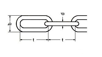 Довголанковий ланцюг Ф6 із сталі А4 - креслення