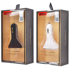 Автомобільна зарядка Remax Charger 2.4 A 3USB (чорний білий)