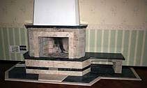 Облицовка камина мрамором.