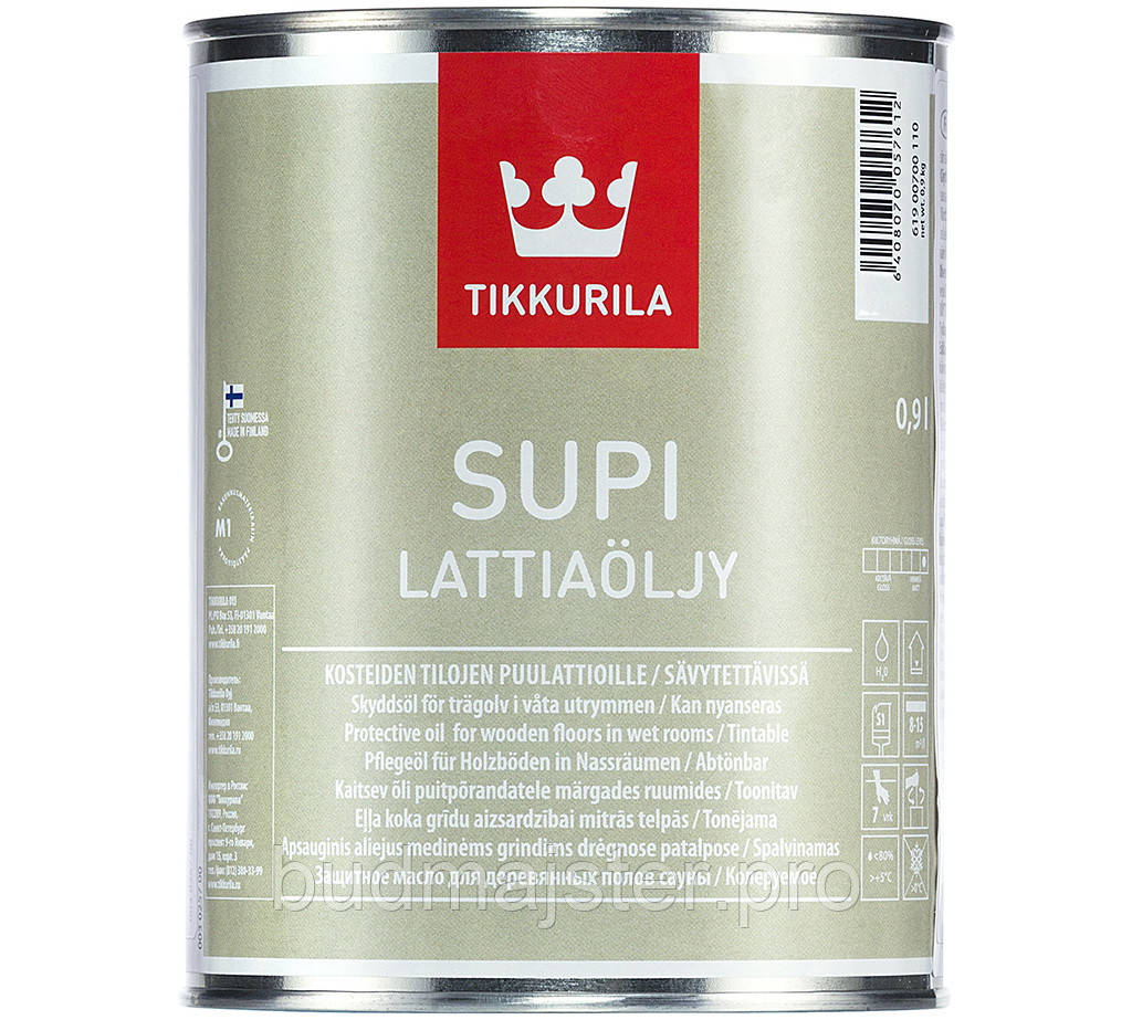 Масло Супі Tikkurila, Supi Lattiaolju масло для підлоги 0,9 л