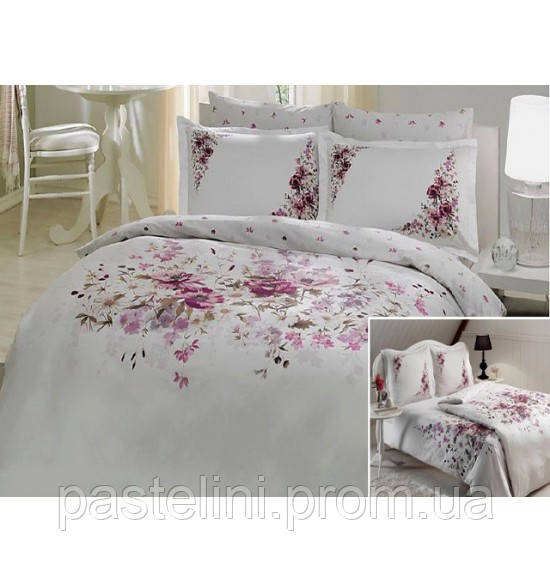 TAC Сімейний комплект постільної білизни delux saten Camila lilac