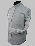 Сорочка для священників світло-сірого кольору з довгим рукавом, фото 2