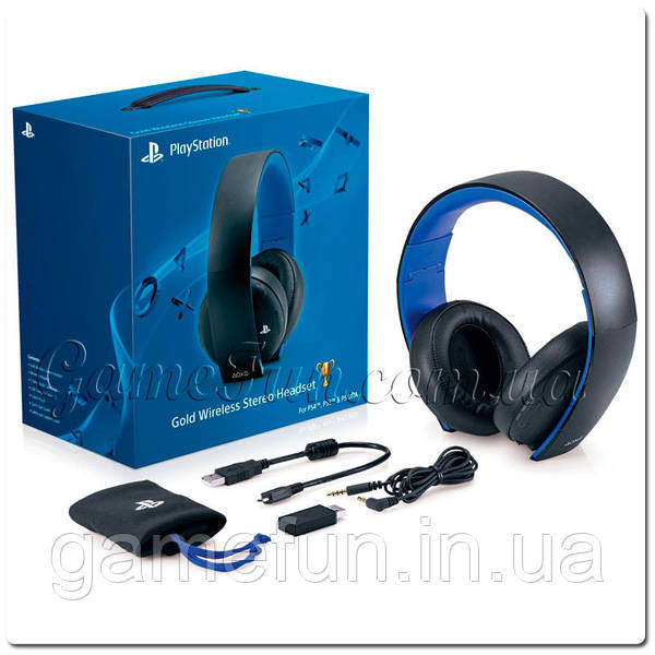 Sony Gold wireless stereo headset PS3 PS4 76355465