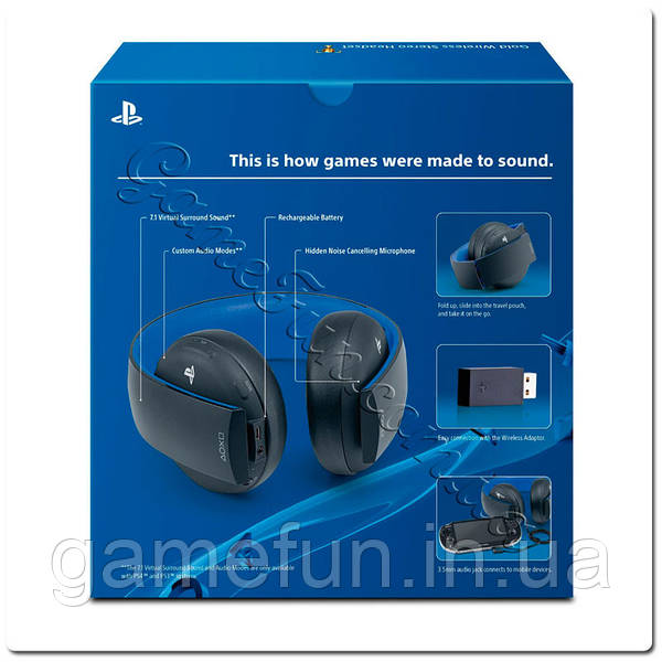 Sony Gold wireless stereo headset PS3 PS4 76355465
