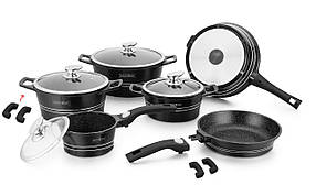 Набір каструль Royalty Line RL-ES2014M Black 14pcs