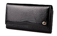 Женский кожаный кошелек ST S9001A с визитницей черный натуральная кожа