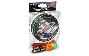Плетений шнур Mikado NIHONTO FINE BRAID 150 м (Польща) оригінал (зелений)