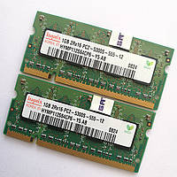 Оперативная память для ноутбука Hynix SODIMM DDR2 2Gb (1+1) 667MHz 5300s CL5 (HYMP112S64CP6-Y5 AB) Б/У