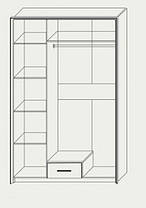 Шафа Скарлет 3Д 2120х1360х580мм дуб сонома + венге магія Сокме, фото 2