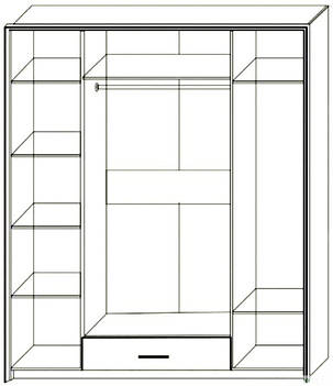 Шафа Скарлет 4Д 2120х1800х580мм дуб сонома + венге магія Сокме, фото 2
