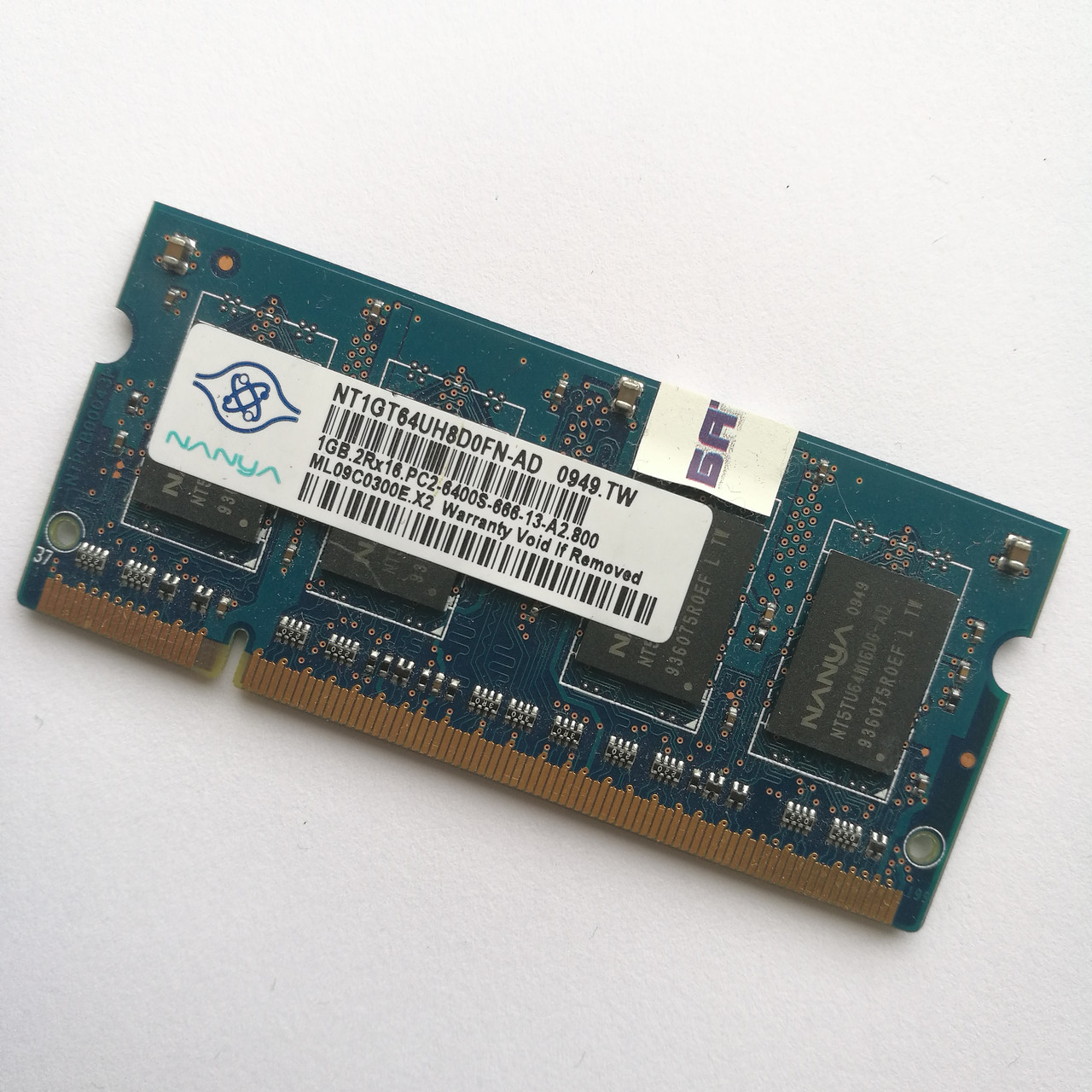 Оперативная память для ноутбука Nanya SODIMM DDR2 1Gb 800MHz 6400S CL6 ...