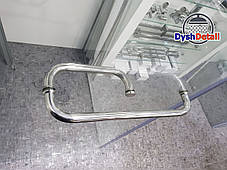 Ручка для скляних дверей на три отвори в склі (Н-645) Метал, фото 3