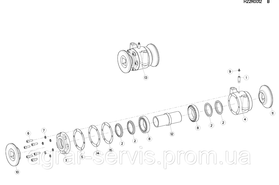 Ступица бороны Kuhn Discover XM, XL, VM H2200030 - фото 3 - id-p857955112