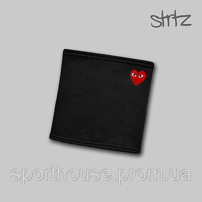 Теплий горловик Comme Des Garcons чорного кольору (люкс)
