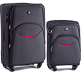 Чемодан дорожній на 4 колесах з цупкої тканини CODURA 1200D 360* Валіза WINGS 1708 ручна кладь , малий БОРДОВИЙ, фото 8