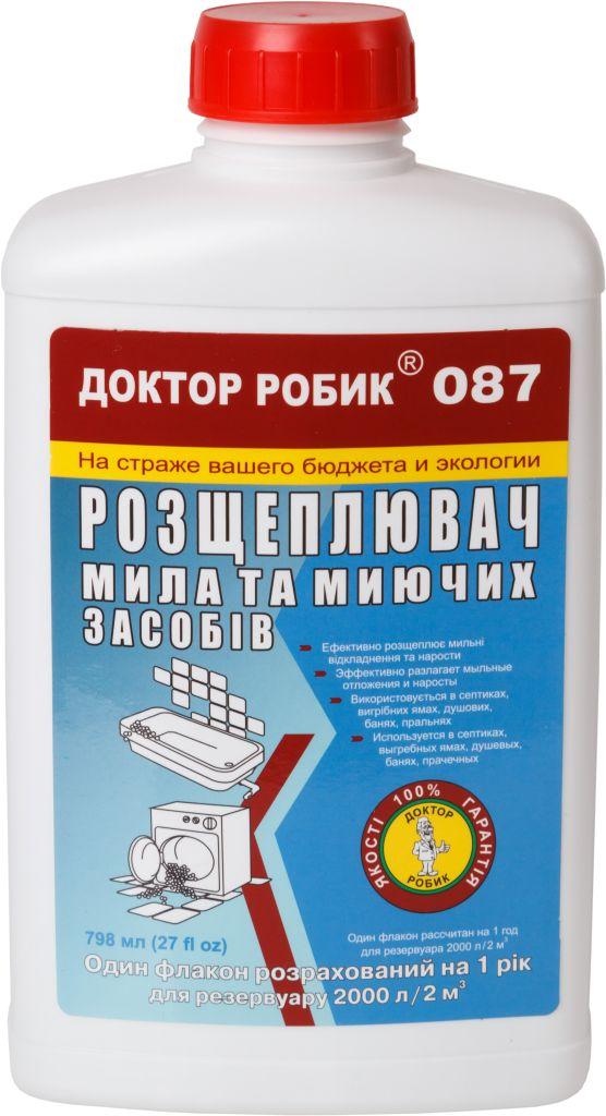 Розщеплювач мила та миючих засобів Доктор Робік 087. Застосування і Рекомендації в описі.