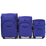 Комплект 3в1 чемоданів з тканини WINGS 1708 ЧЕМОДАН Дорожня валізка тканева 3шт на 4х колесах 360* Польша, фото 5