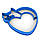Вирубка для пряників Котик хвостик-серце 9*8,5 см (3D), фото 2