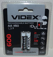 Аккумулятор Videx НR-03 (AAA) 600mAh Ni-MH блистер 1х2шт /2/20шт.