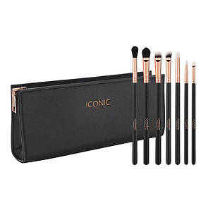 Набір пензлів Iconic London Complete Eye Set Black and Rose Gold (7 штук)