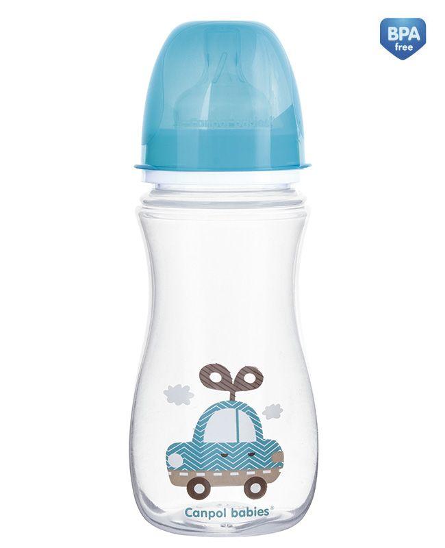 Пляшка з широким отвором антиколікова Easystart ТМ Canpol Babies - Toys 300 мл синя машина